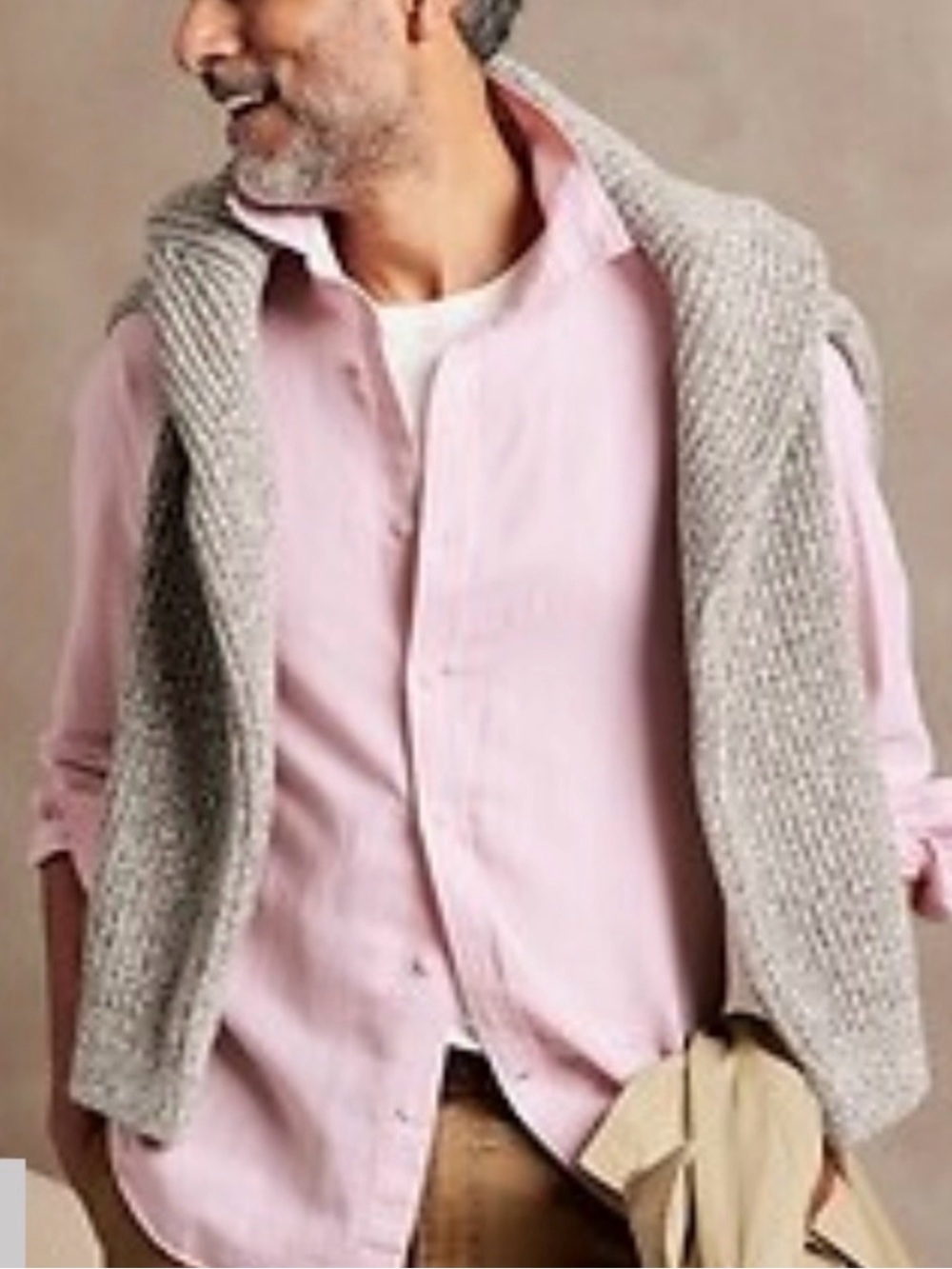 Banana Republic Pink fog Dress Shirt with Neutral Knit